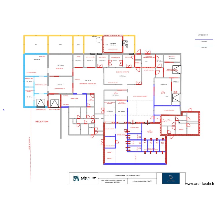  ERNÉE CHEVALIER PROJET V2. Plan de 35 pièces et 595 m2