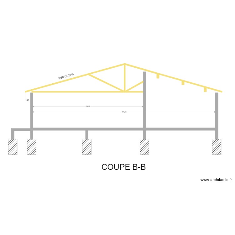 DAVID COUPE BB. Plan de 2 pièces et 3 m2