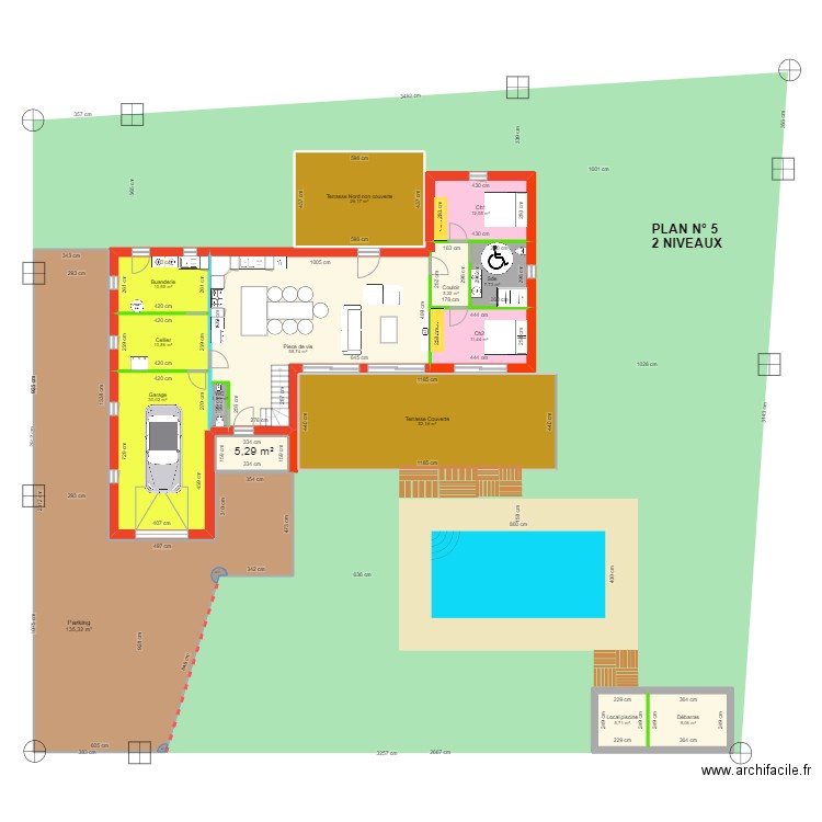 Version RDC : 2CH  - ETAGE : 3CH v2. Plan de 15 pièces et 382 m2