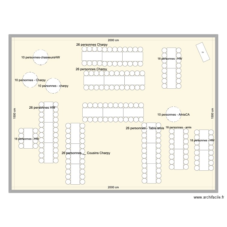 plandetable. Plan de 1 pièce et 300 m2