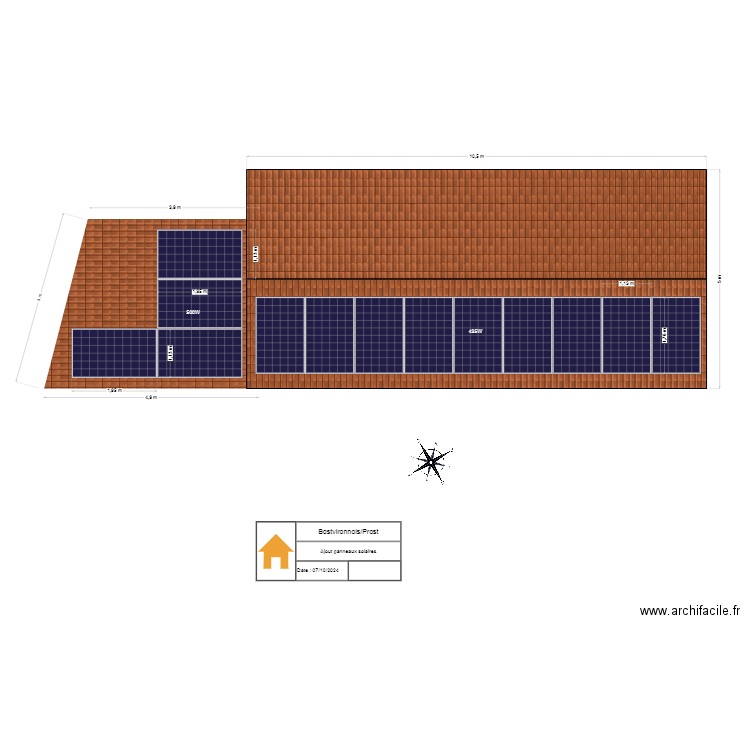 Vue aérienne panneaux solaires. Plan de 0 pièce et 0 m2