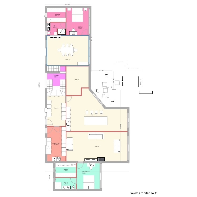 poincarond 2. Plan de 14 pièces et 196 m2