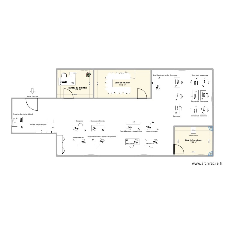 Antepart. Plan de 3 pièces et 27 m2