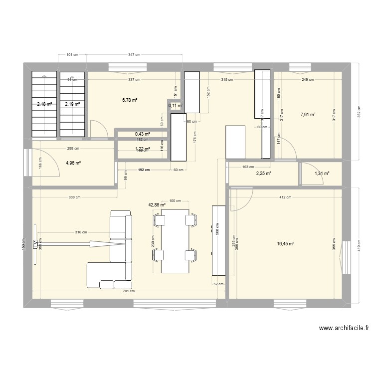 Maison Veneux Schweitzer 2. Plan de 12 pièces et 89 m2