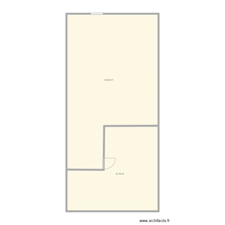 montevrain. Plan de 2 pièces et 93 m2