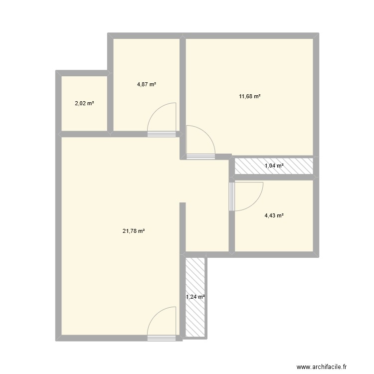 A2.6. Plan de 7 pièces et 47 m2