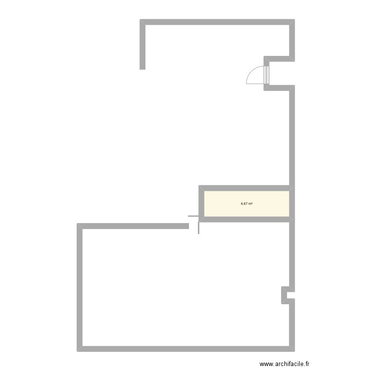 P.Besset. Plan de 1 pièce et 5 m2