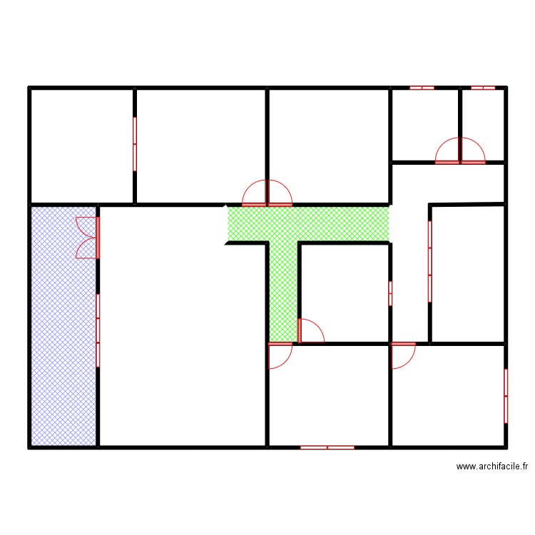 plan. Plan de 13 pièces et 190 m2