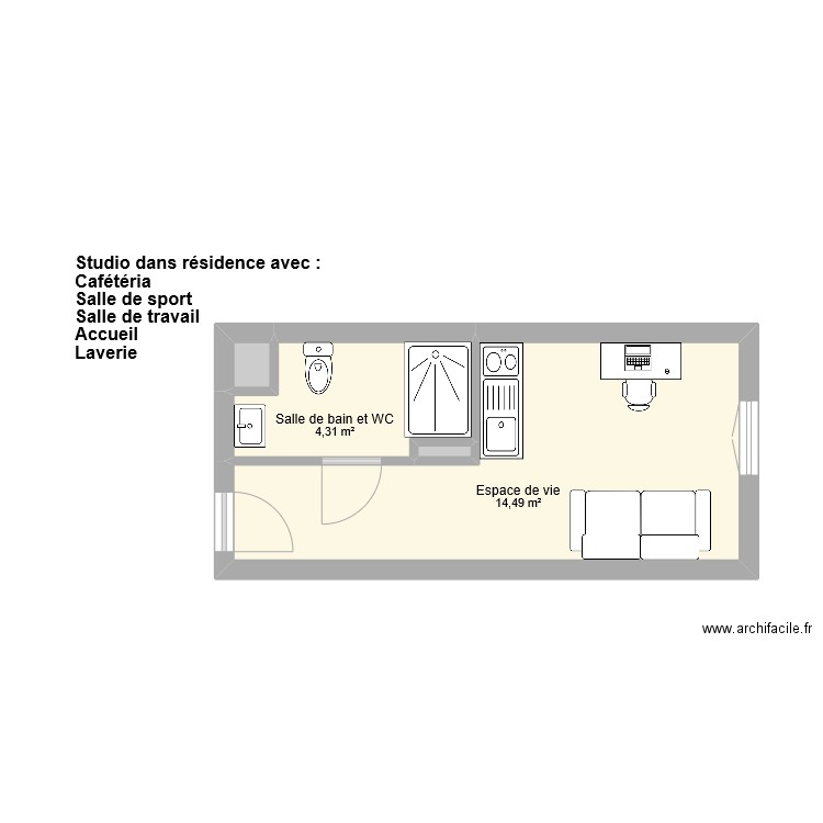 BOUYGUES MY CAMPUS THIONVILLE. Plan de 4 pièces et 19 m2