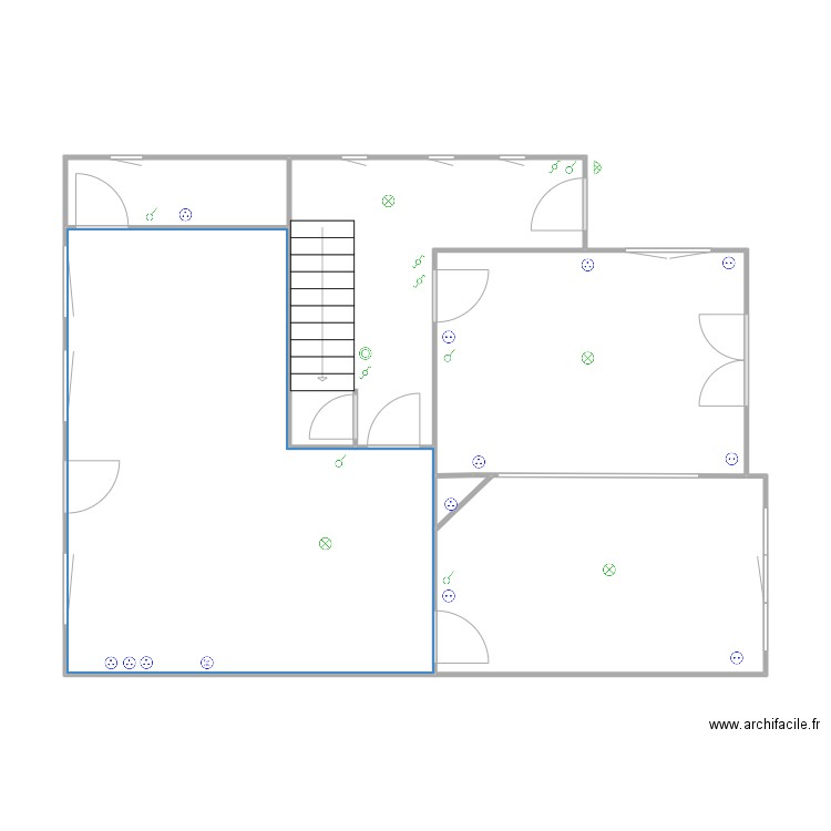 Maison rez-de-chaussée. Plan de 6 pièces et 78 m2