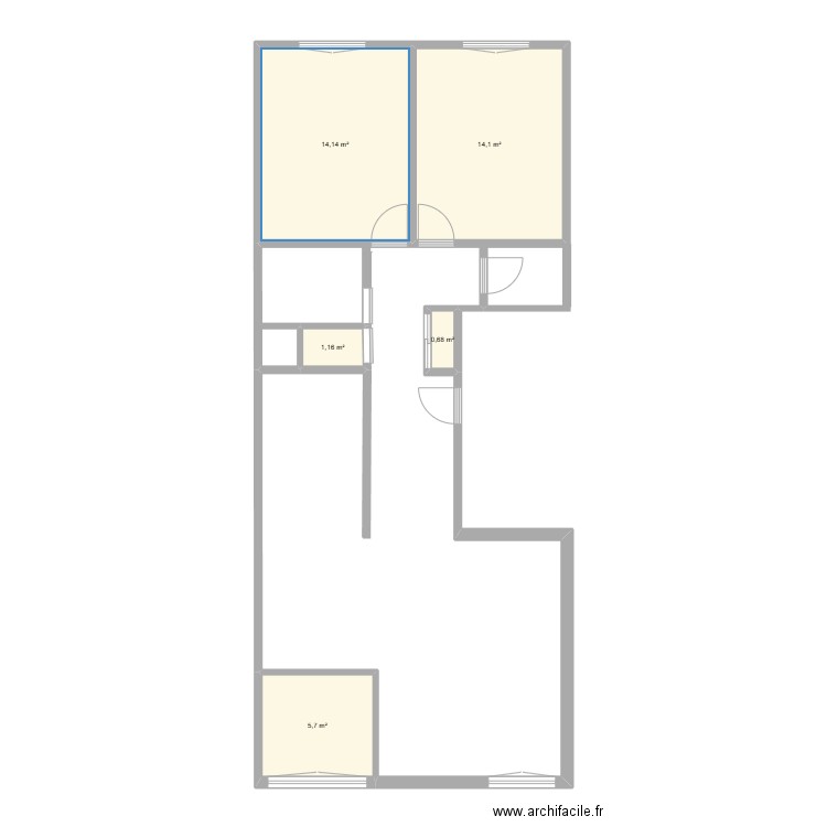 Lignon. Plan de 5 pièces et 36 m2