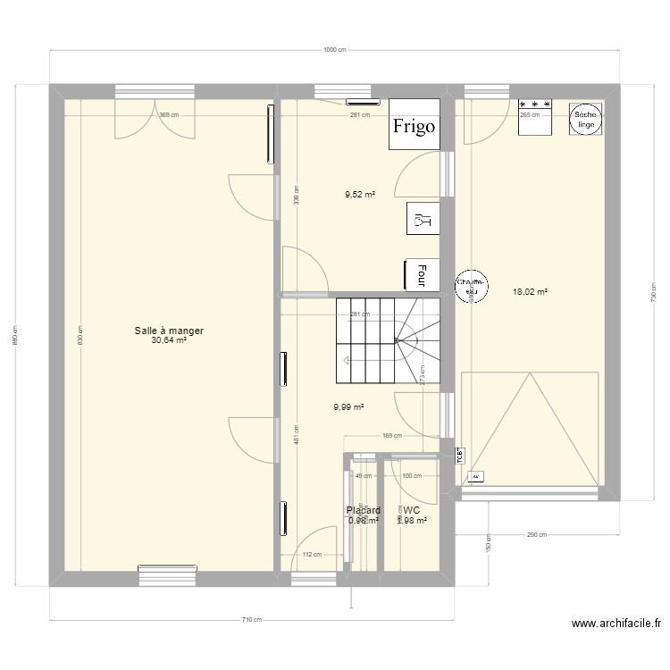 Agnès. Plan de 6 pièces et 71 m2