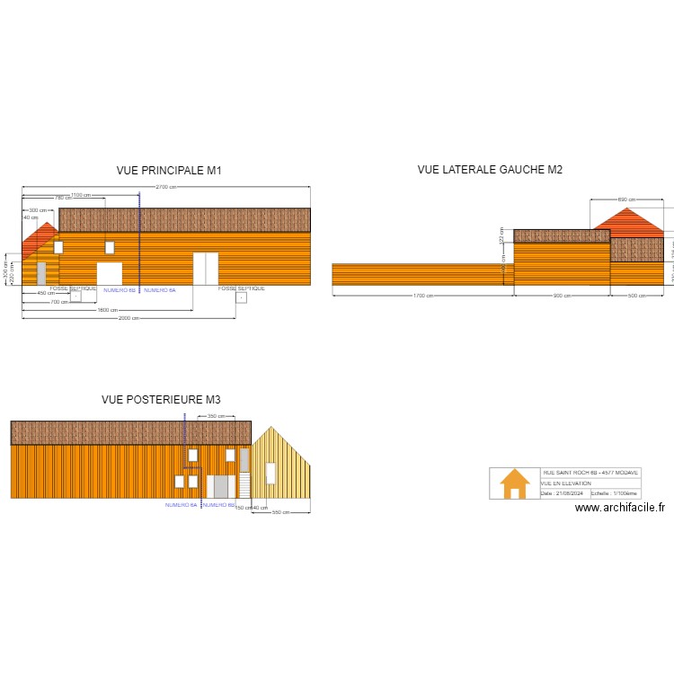 MAISON STREE - VUE EN ELEVATION. Plan de 0 pièce et 0 m2