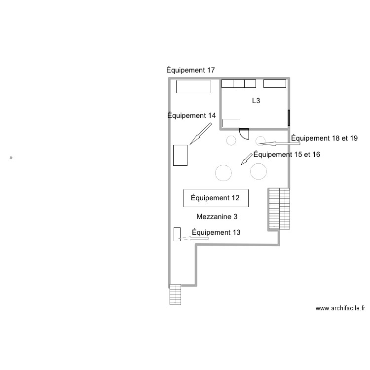 Mezzanine 3. Plan de 1 pièce et 31 m2