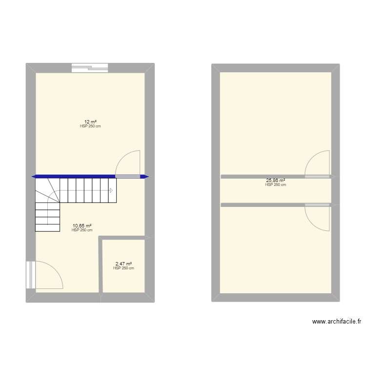 plan 1. Plan de 4 pièces et 51 m2