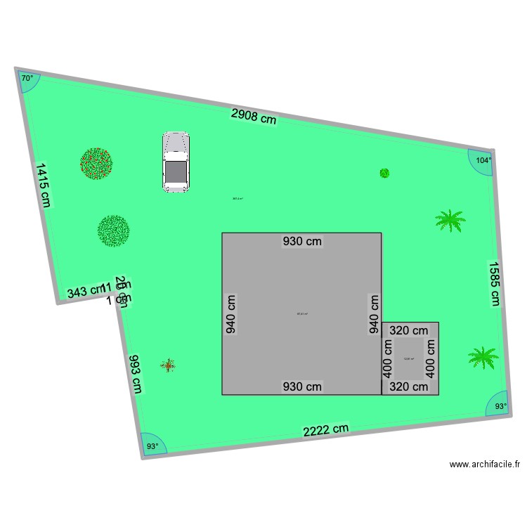 plan de masse piton ste rose. Plan de 3 pièces et 598 m2