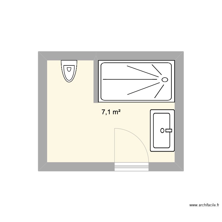 sub pk6. Plan de 1 pièce et 7 m2