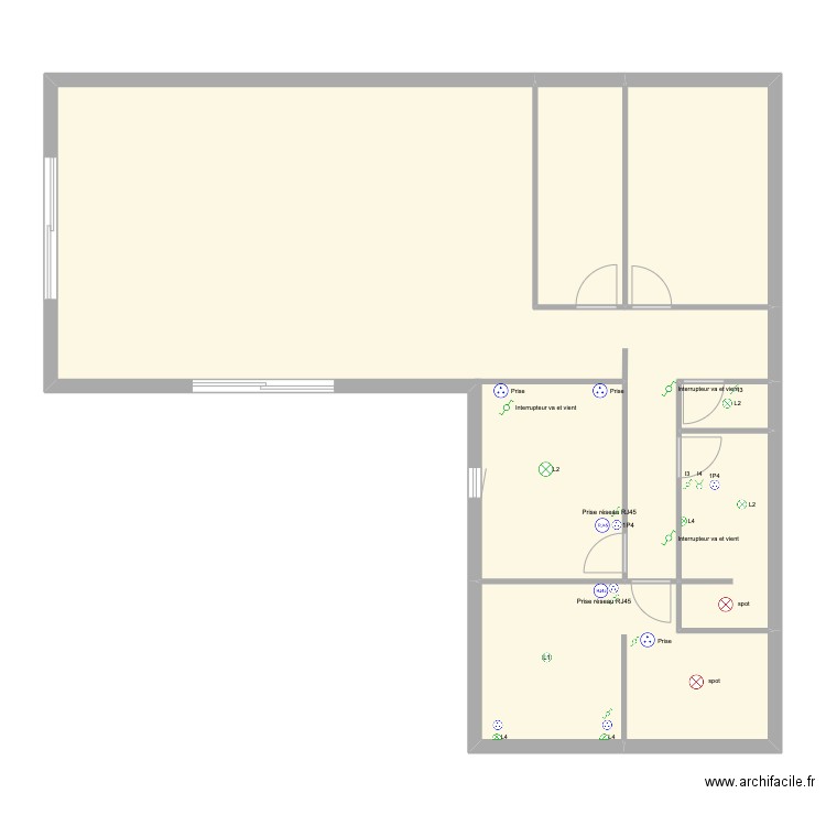 electricité maison vie. Plan de 6 pièces et 118 m2