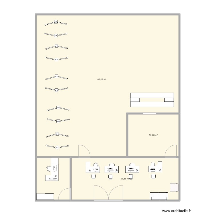 Garage. Plan de 4 pièces et 124 m2