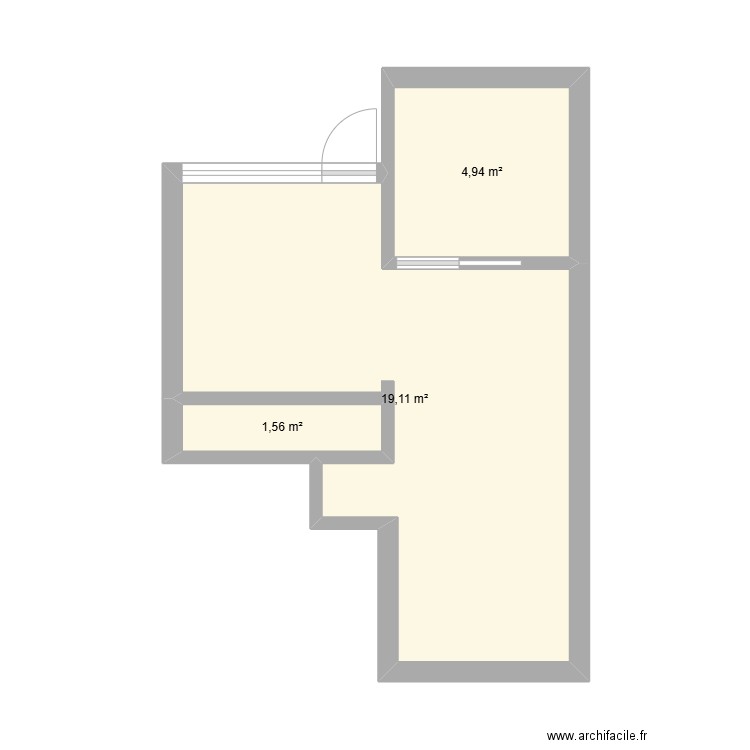 plagne. Plan de 3 pièces et 26 m2