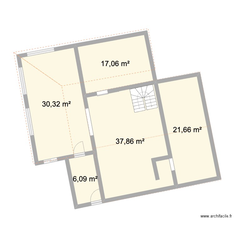 Projet extension. Plan de 5 pièces et 113 m2