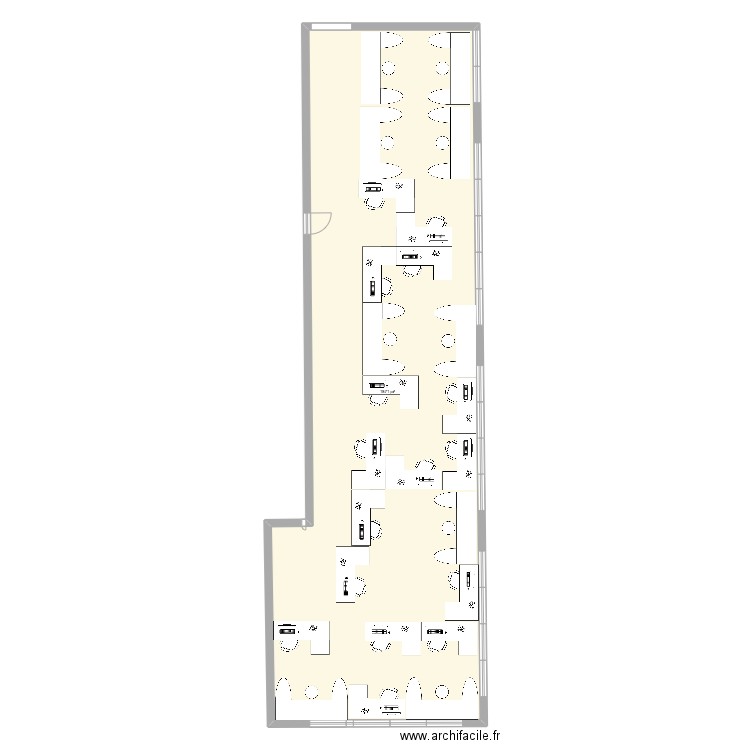 Bureau3. Plan de 1 pièce et 174 m2