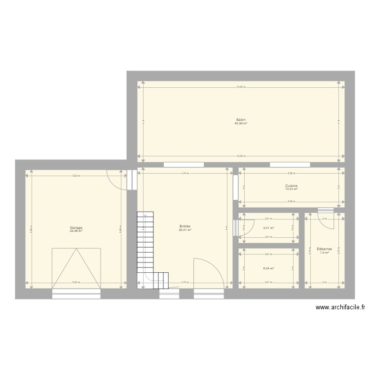 house. Plan de 7 pièces et 127 m2