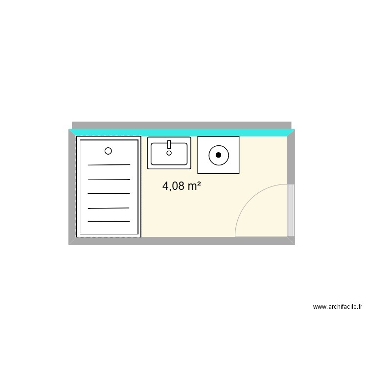 Salle de bain Emeline et Katia. Plan de 1 pièce et 4 m2