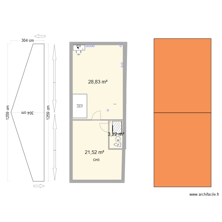 bruguieres. Plan de 13 pièces et 156 m2