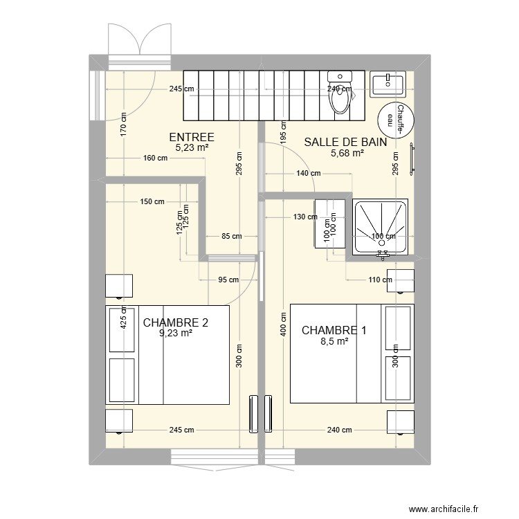 ISSOR PLAN . Plan de 4 pièces et 29 m2