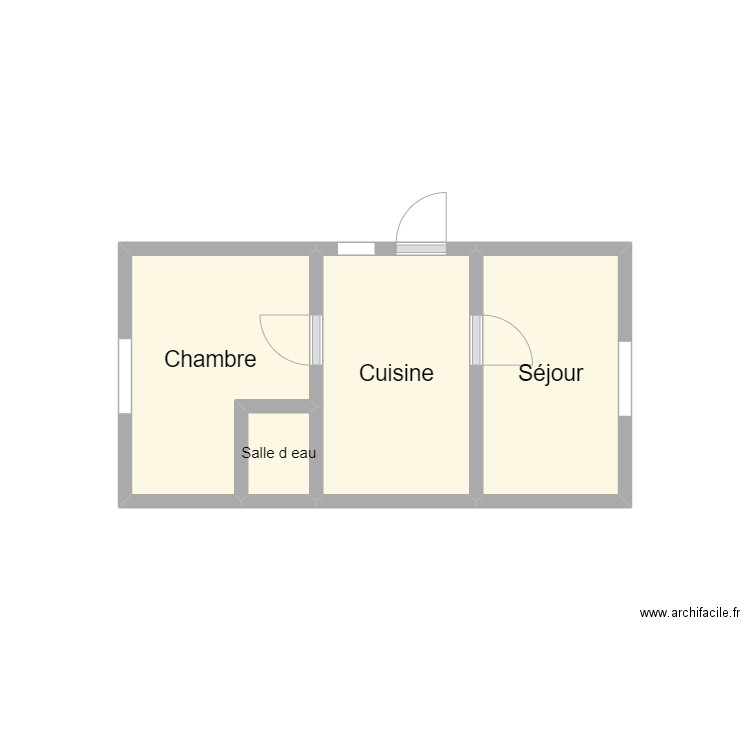 2409 VILLAIN RDC 1. Plan de 4 pièces et 7 m2