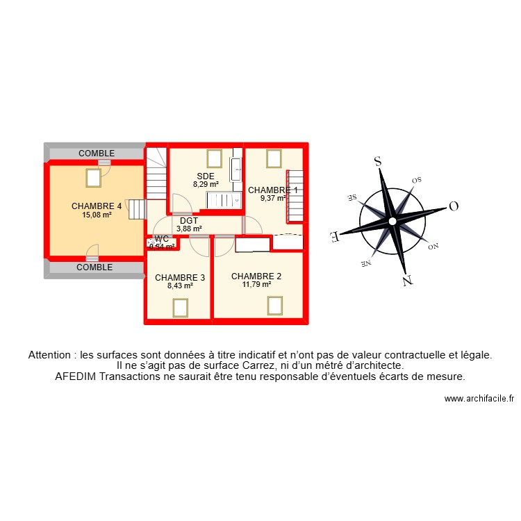 BI 25304 -. Plan de 25 pièces et 251 m2