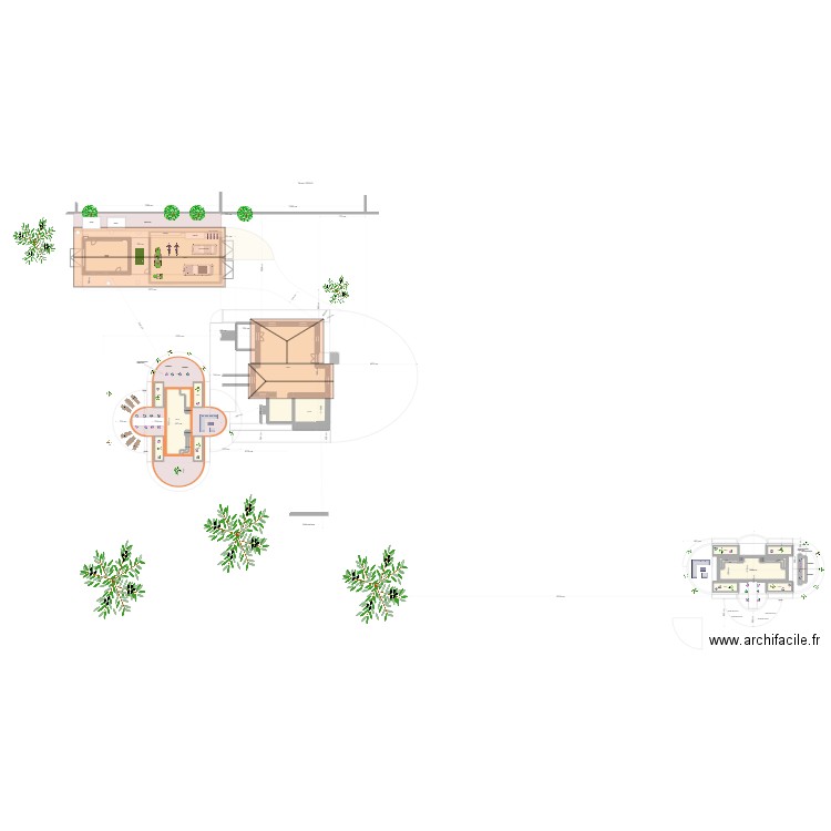 Piscine2. Plan de 38 pièces et 440 m2