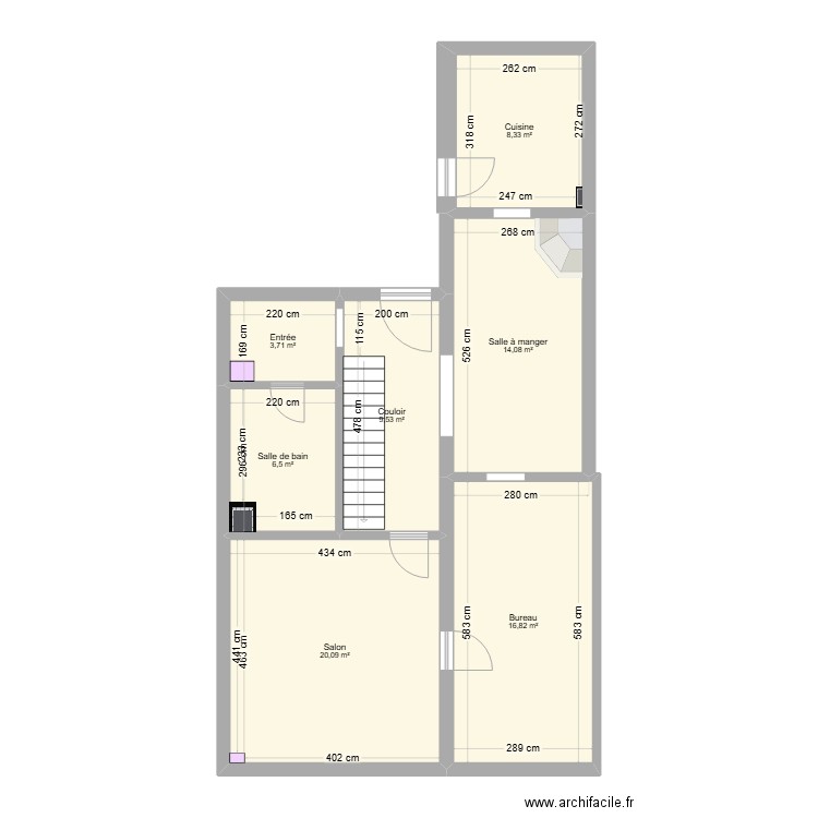 Ihringen - EG - Cotations. Plan de 7 pièces et 79 m2