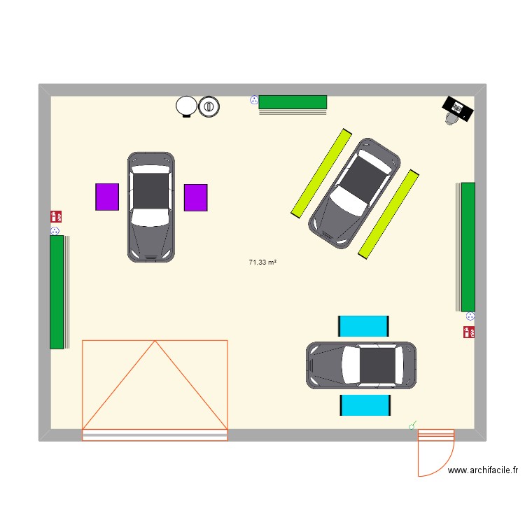 Chatreix. Plan de 1 pièce et 71 m2