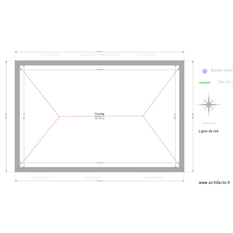 ML24014606. Plan de 12 pièces et 218 m2