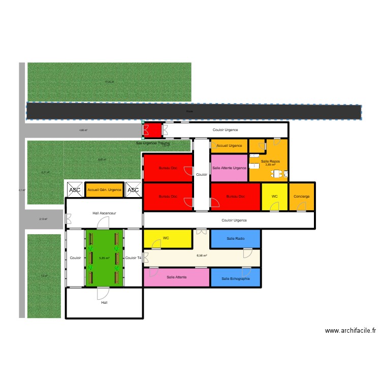 Test. Plan de 24 pièces et 83 m2