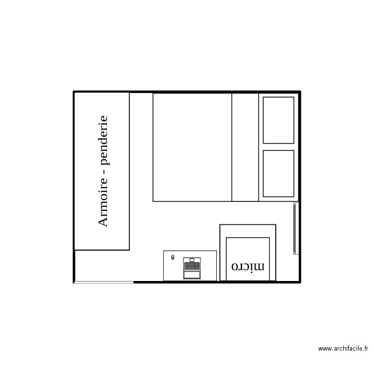 chambre edouard version 2. Plan de 1 pièce et 8 m2