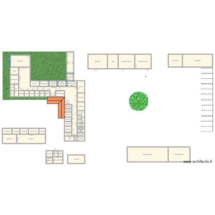 iem. Plan de 63 pièces et 1167 m2