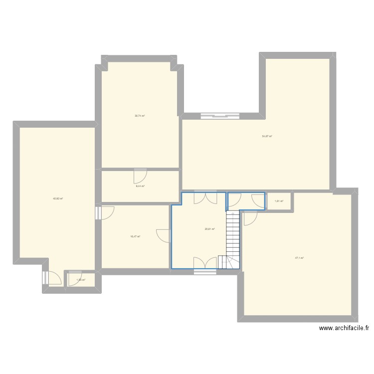 maison rdc. Plan de 9 pièces et 223 m2