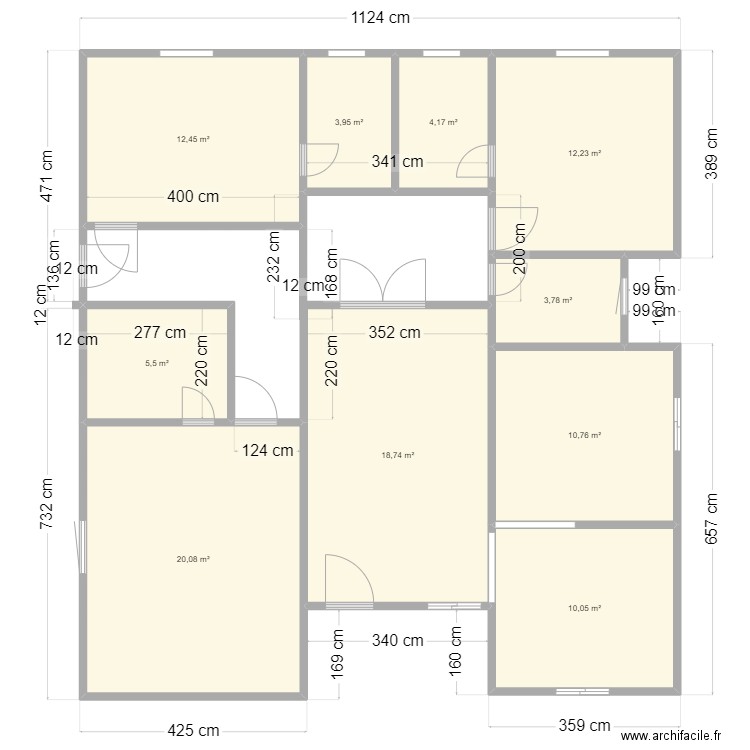 MAISIN DE MAMAN. Plan de 10 pièces et 102 m2