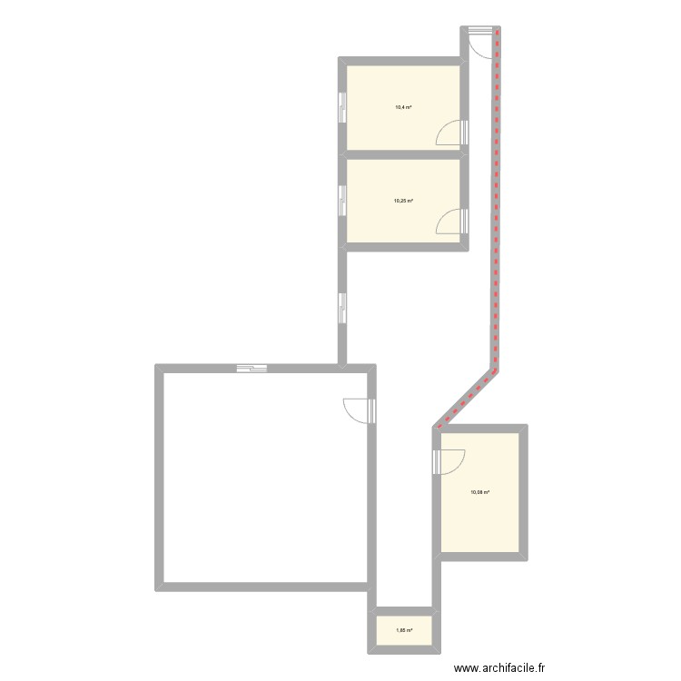 Appat ROXY. Plan de 4 pièces et 33 m2