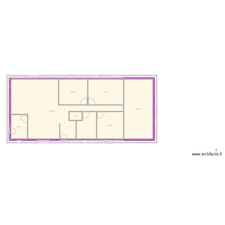 maison. Plan de 8 pièces et 121 m2