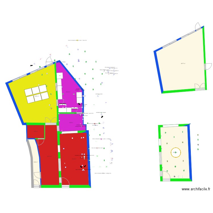 plan grande eclairage magasin. Plan de 9 pièces et 218 m2