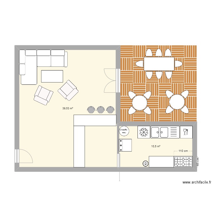 Gestion de Projet. Plan de 2 pièces et 50 m2