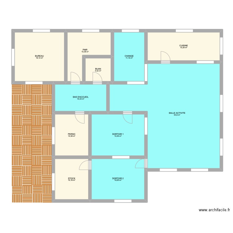 plan aicha . Plan de 11 pièces et 187 m2