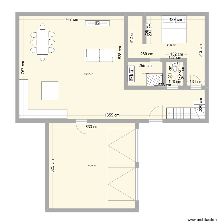 maison 2. Plan de 4 pièces et 137 m2