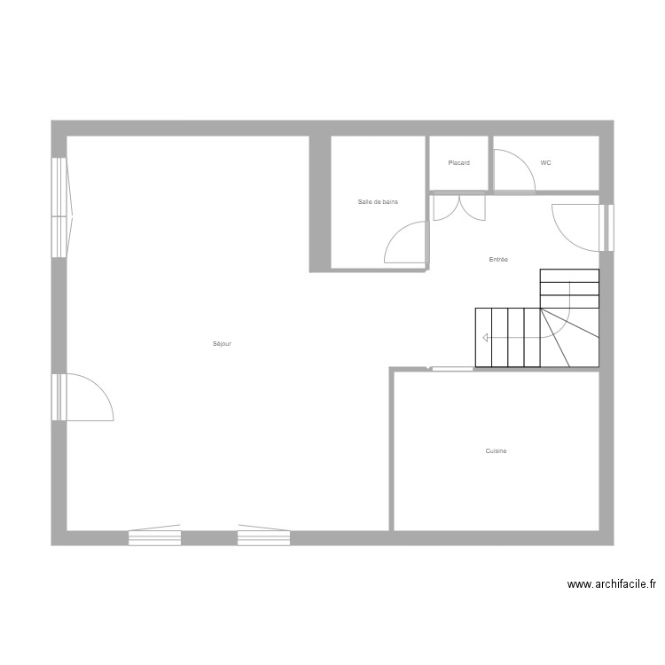 gauvin R0. Plan de 6 pièces et 59 m2