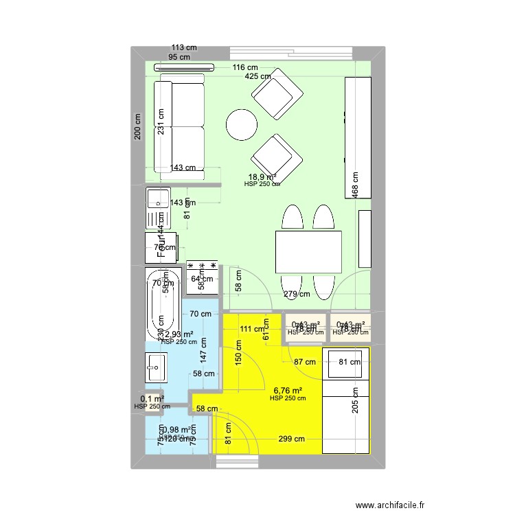 Cote Brune 3 - G2. Plan de 7 pièces et 31 m2