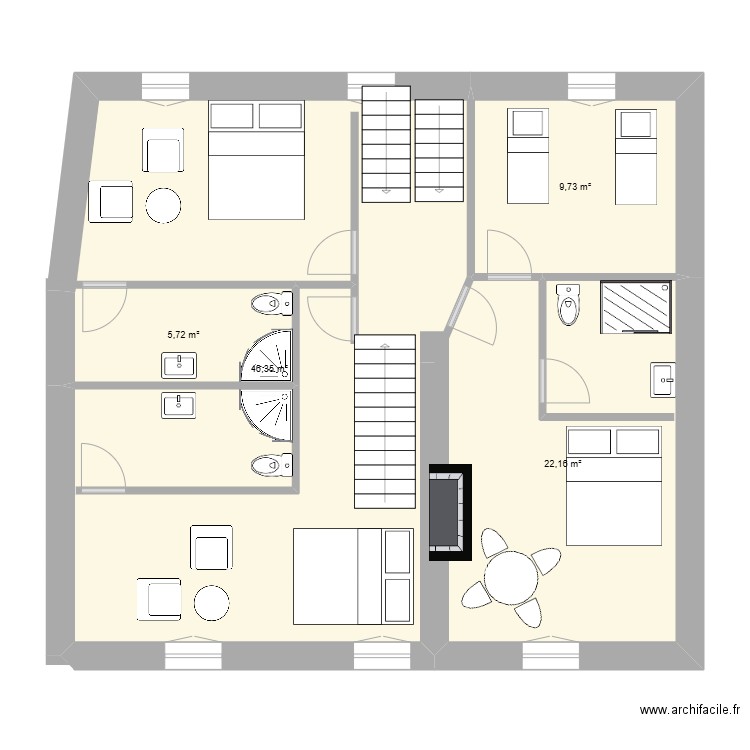 etage der 3. Plan de 4 pièces et 84 m2